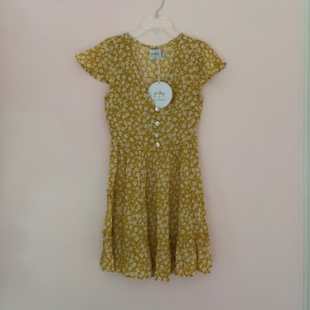The foster yellow floral mini dress